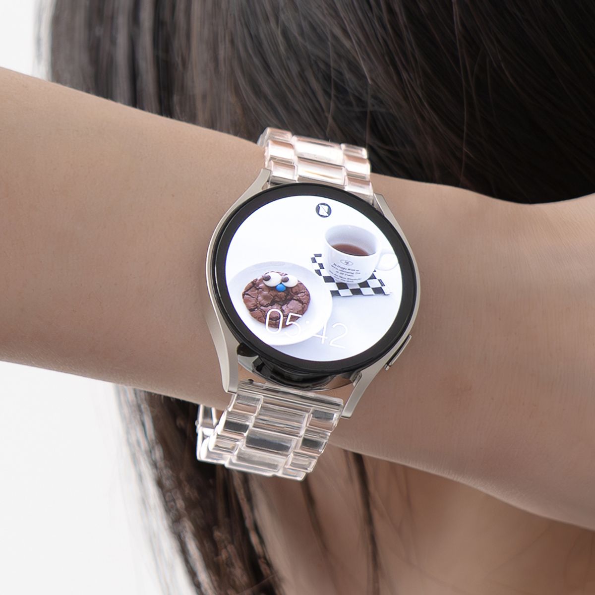 누아트(NUART) 갤럭시워치 9/8/7/6/5/4 클래식 FE 크리스탈 클리어 투명 스트랩