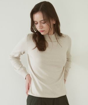 여성 캐시미어 블렌드 반터틀넥 니트_ZZ4SW011_LBE