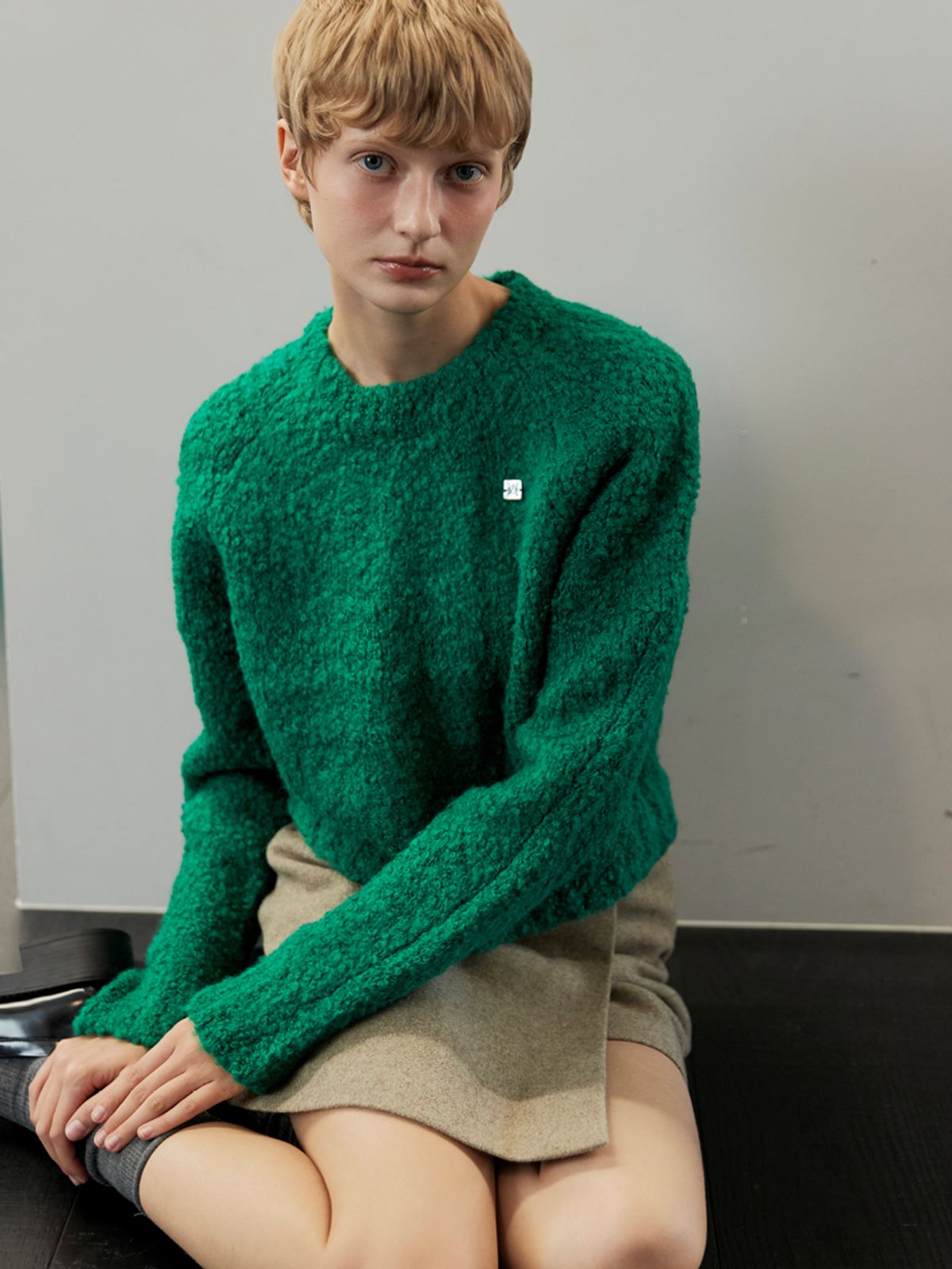 오앨(OUEL) ALPACA BOUCLE KNIT_2COLORS
