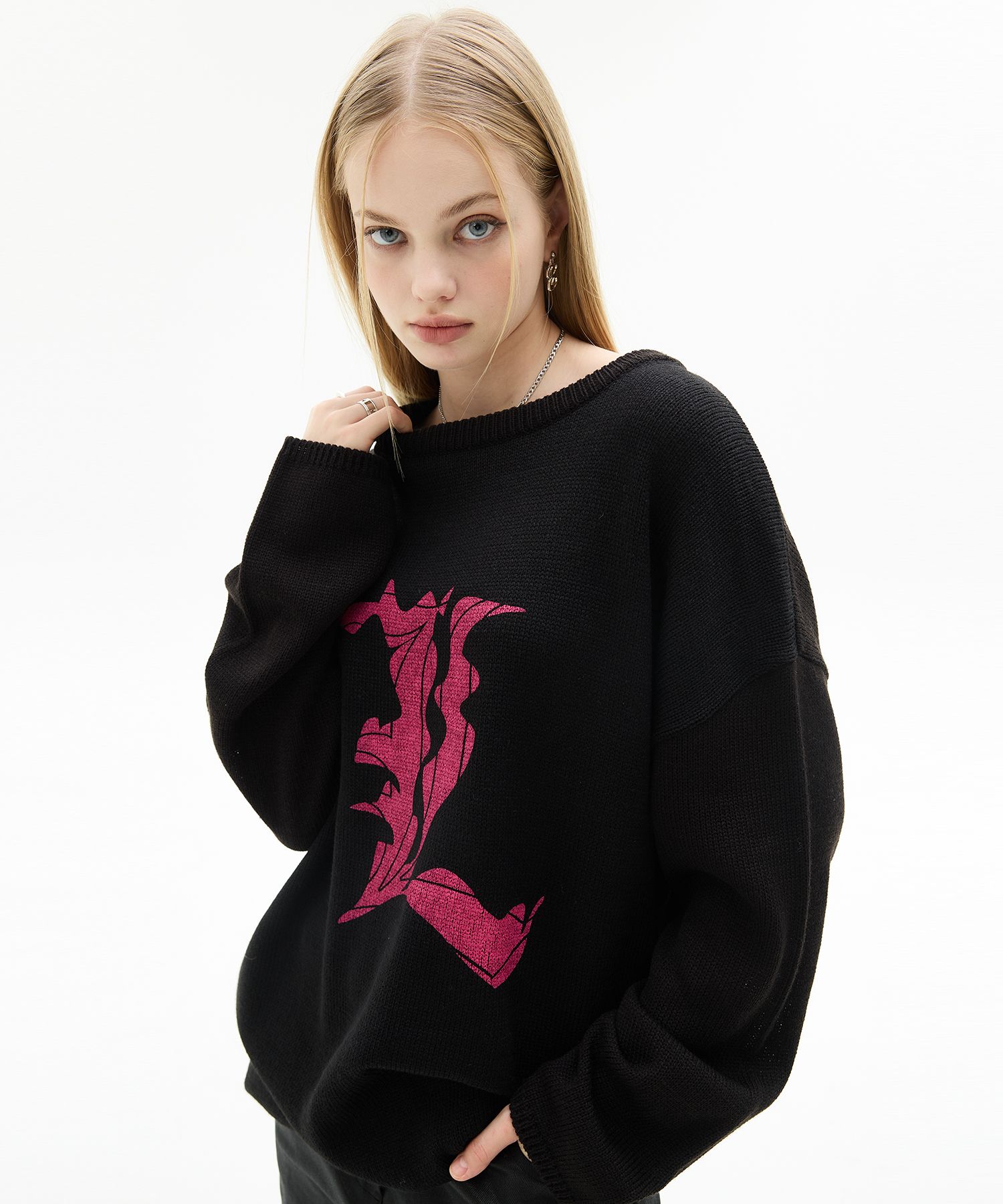 [LUV IS TRUE]★VL LOGO KNIT OPS MUSINSA | LUV IS TRUE VL LOGO KNIT OPS(PINK)