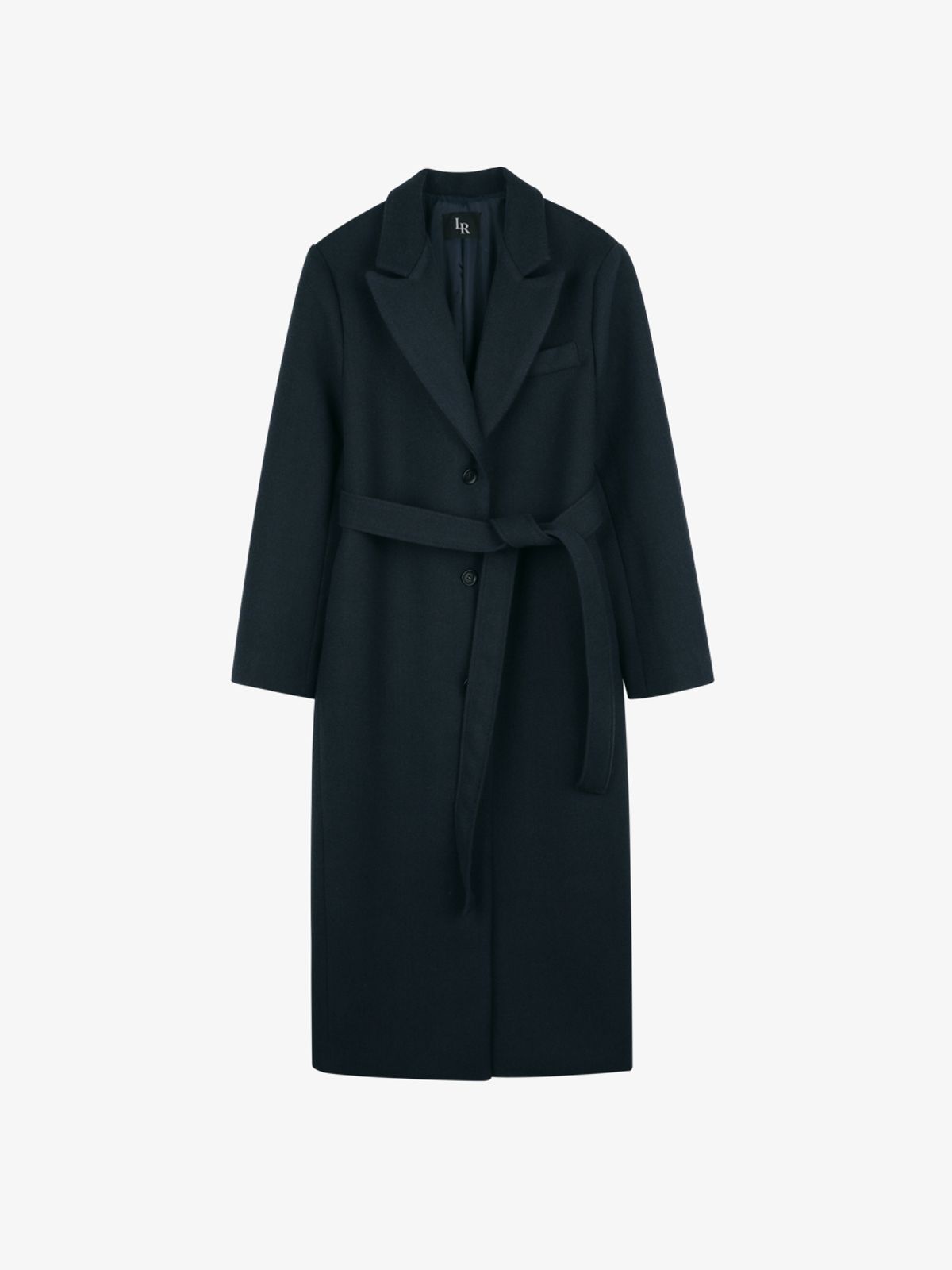 로시로우(LOSSYROW) Lossy Belted Single Long Coat Navy