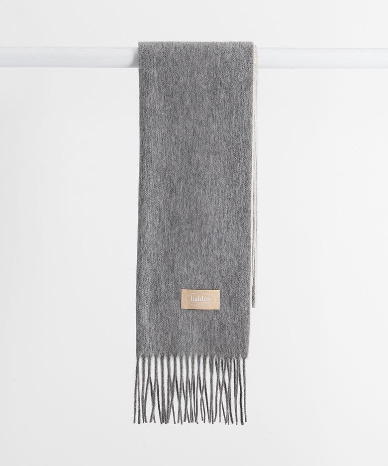 two tone cashmere muffler (M001_grey)