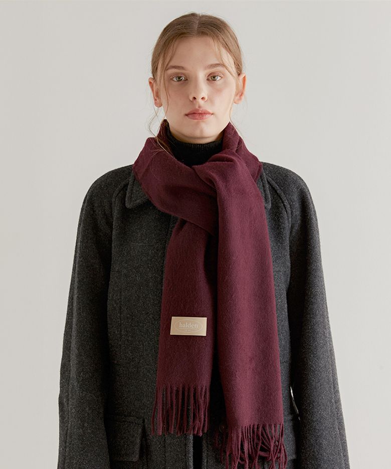 wool color muffler (M007_burgundy)