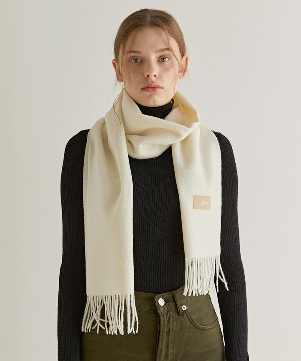 할렌(HALDEN) wool color muffler (M007_ivory)