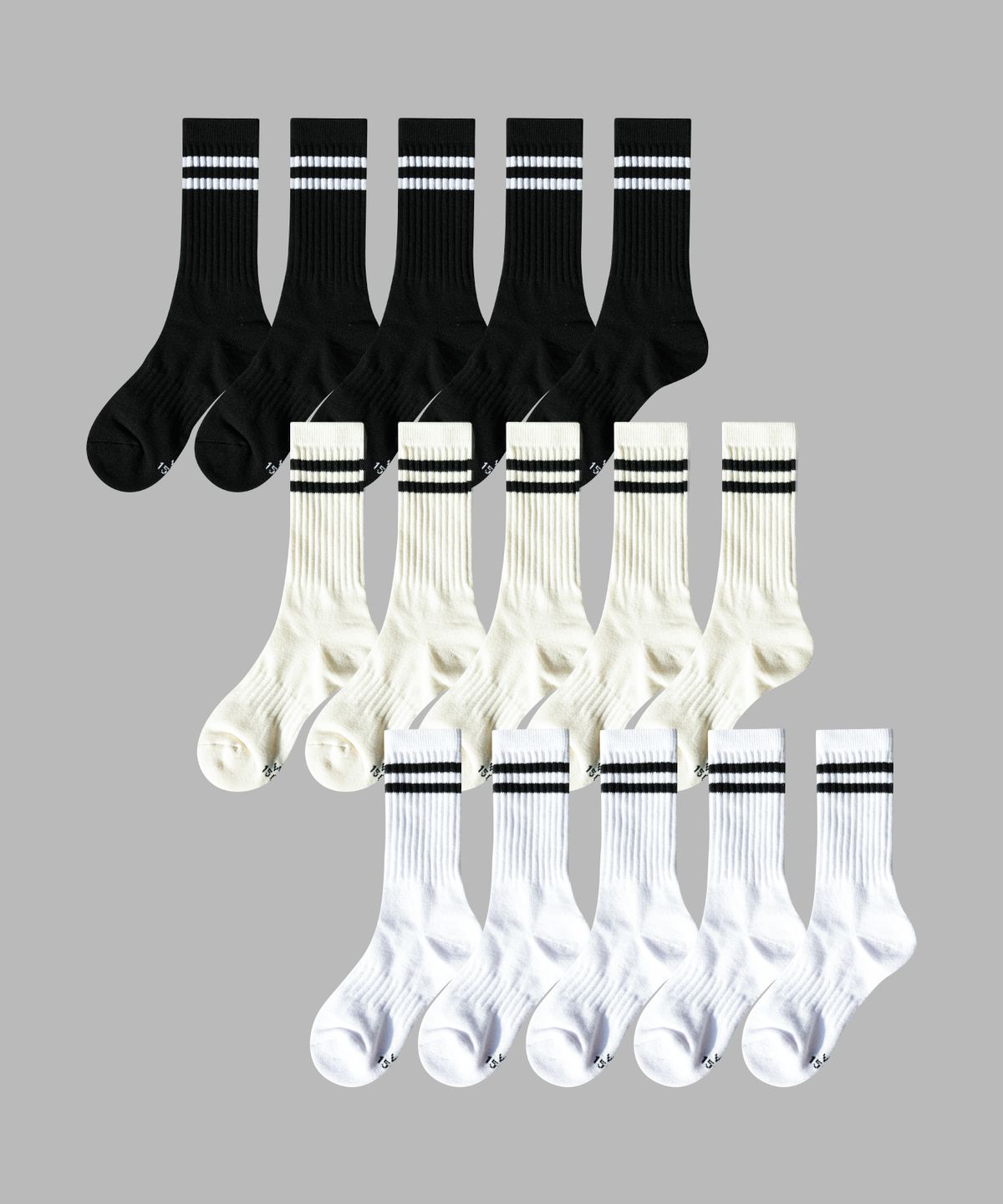 일오공칠(IL-O-GONG-CHIL) [10PACK] 1507 빈티지 엠보 스케이트 삭스 - 아이보리 / 블랙 /스노우 화이트 (S size)