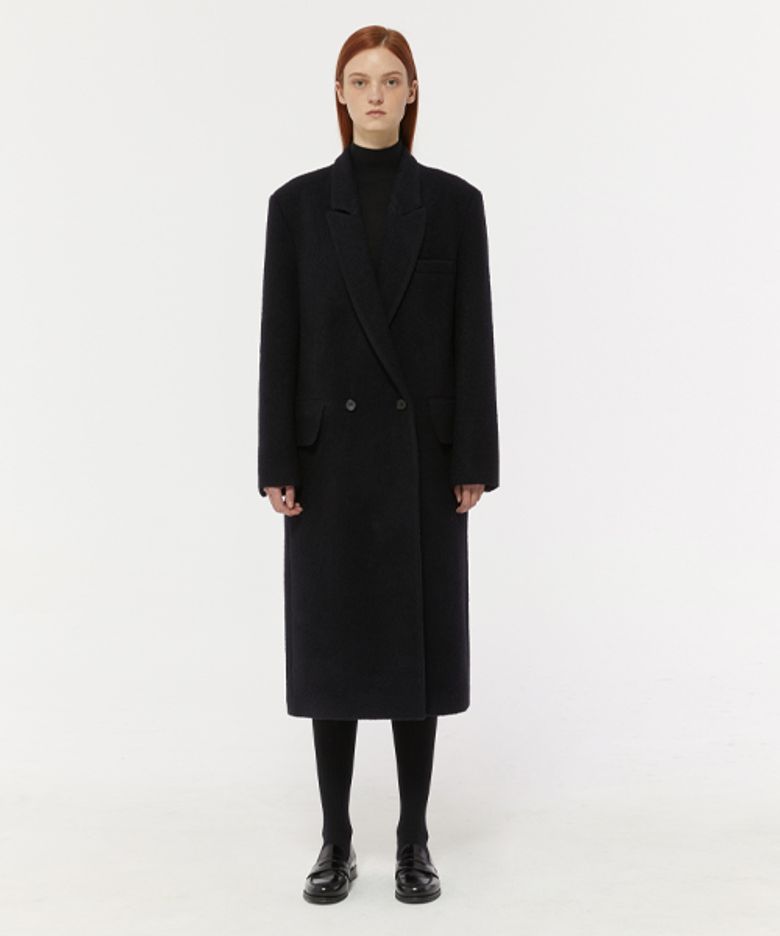 FLUFF ROUND POCKET COAT_DARK NAVY