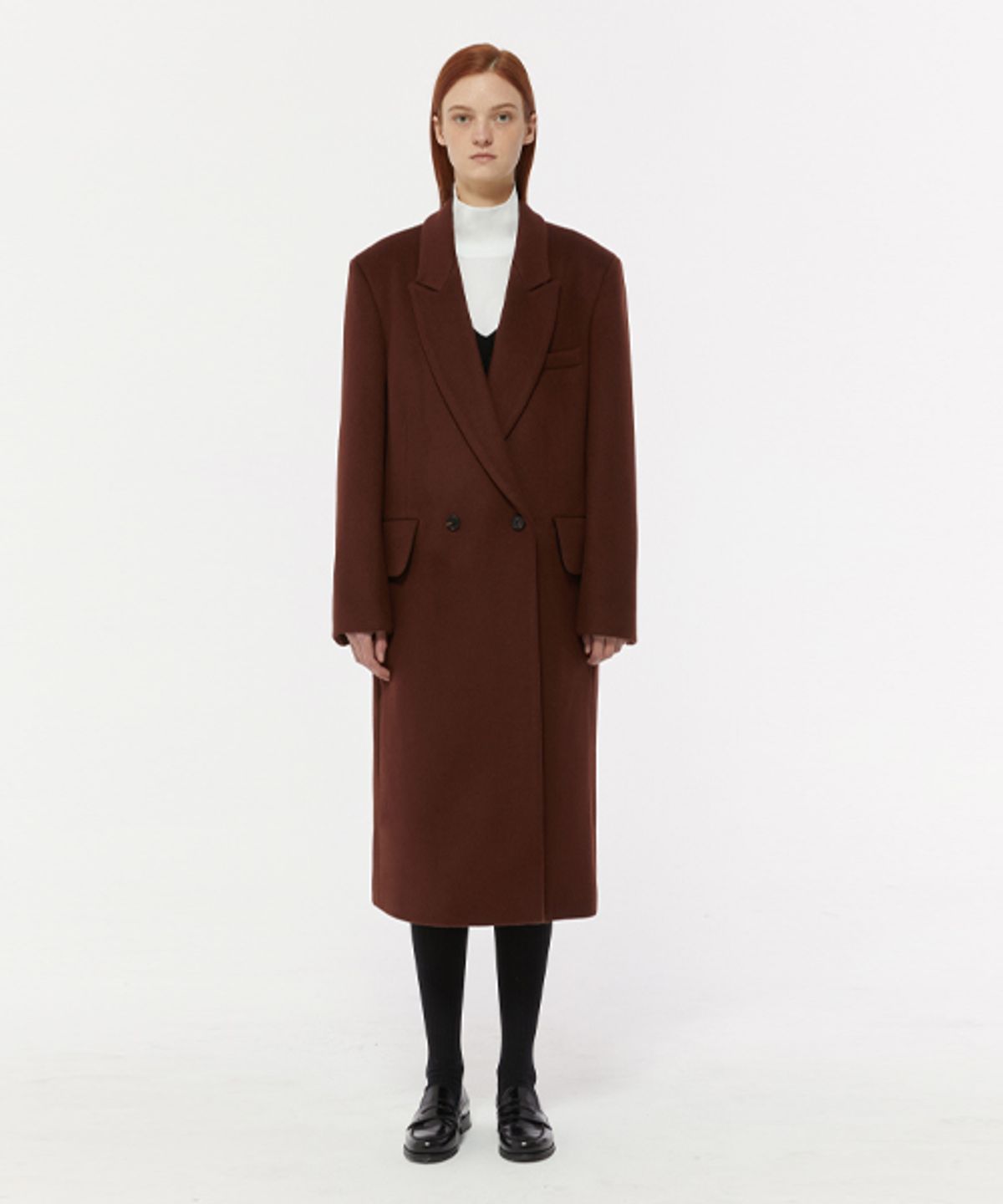 레이디 볼륨(LADY VOLUME) SOLID ROUND POCKET COAT_WINE