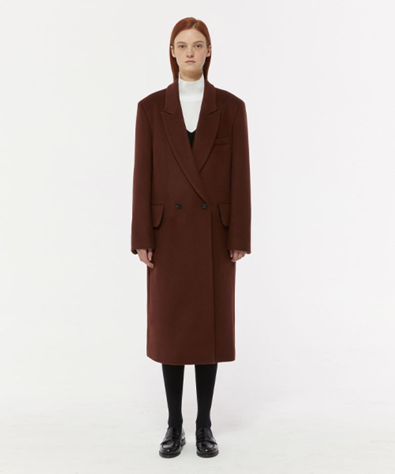 SOLID ROUND POCKET COAT_WINE