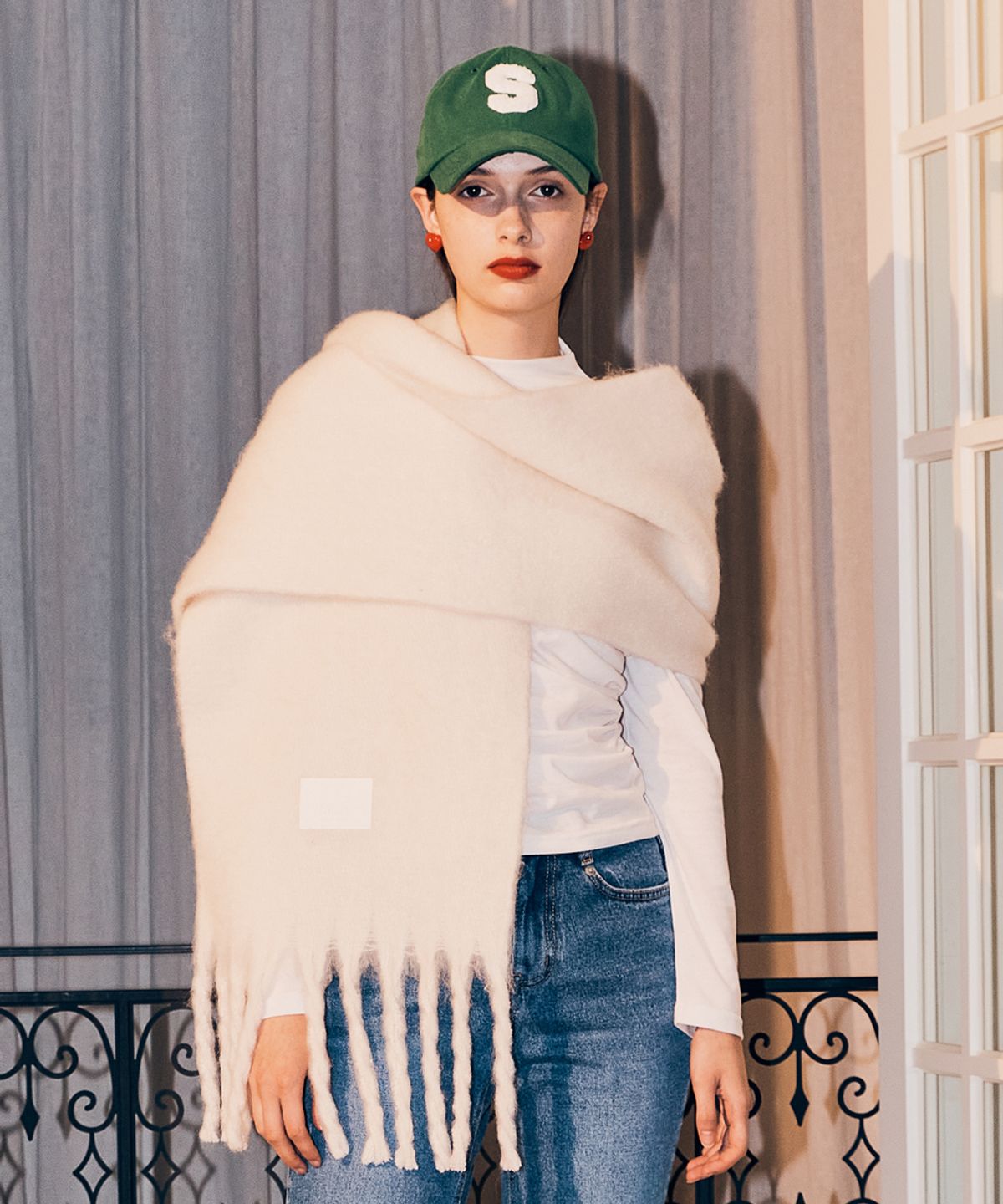 실른(SILN) Wide long muffler (IVORY)