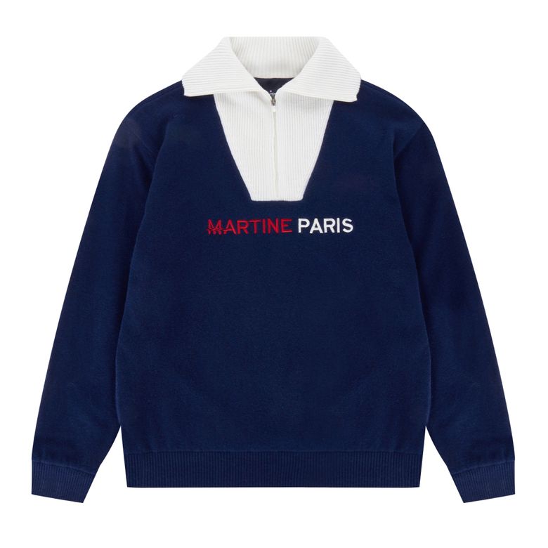 Wool Blend Windshield Knit_Navy (Men)