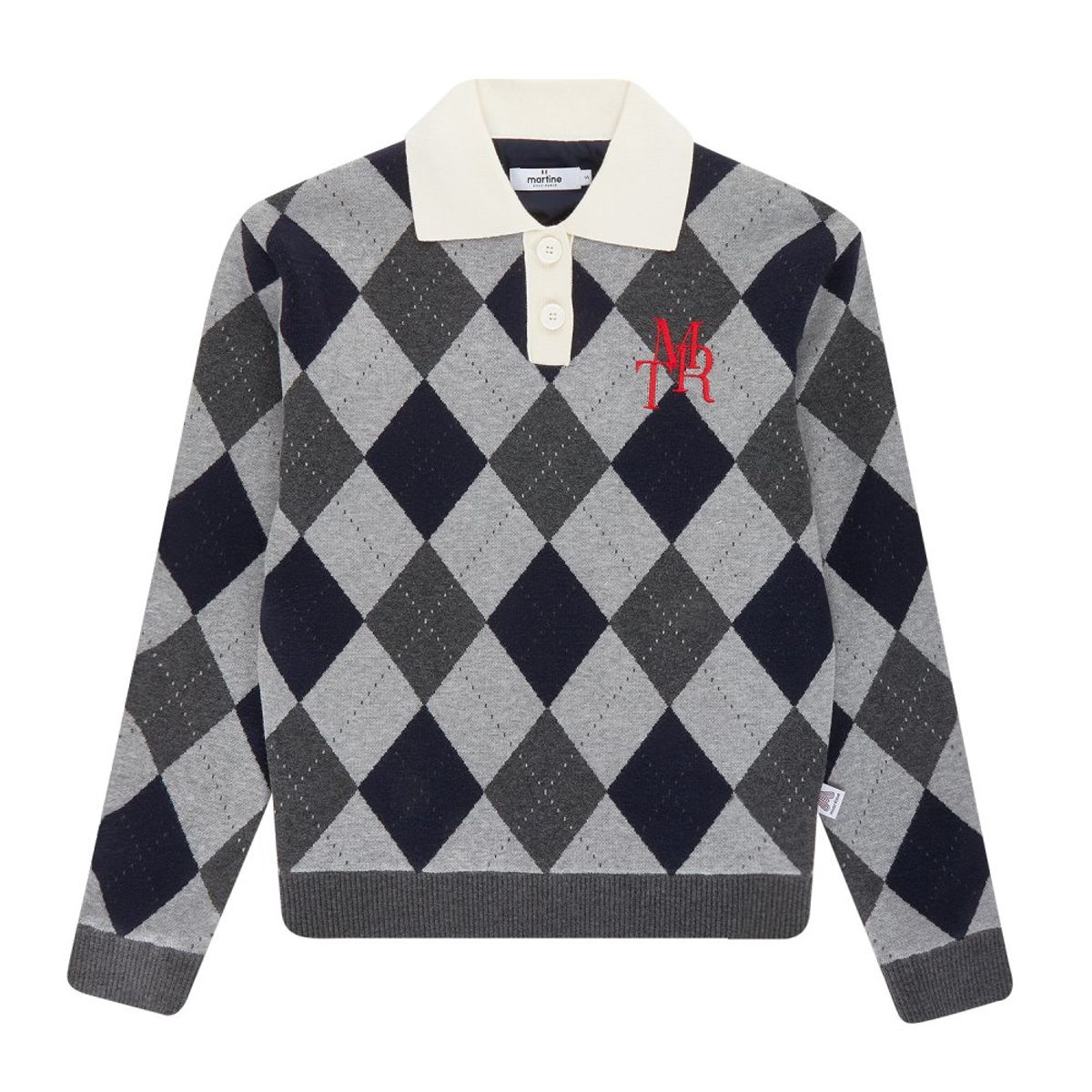 마틴골프(MARTINE GOLF) Argyle Collar Sweater_Navy