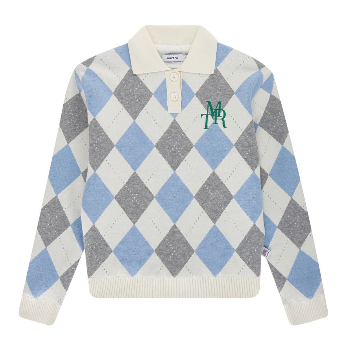 마틴골프(MARTINE GOLF) Argyle Collar Sweater_Blue
