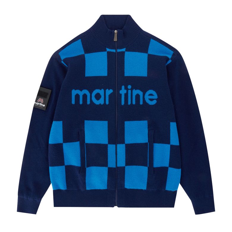 Checkerboard Full Open Cardigan_Navy (Men)
