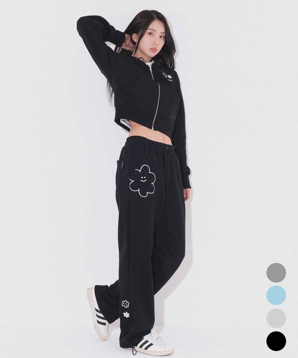 피스메이커(PIECE MAKER) DAISY ZIP HOOD PANTS SET UP  (4COLORS)
