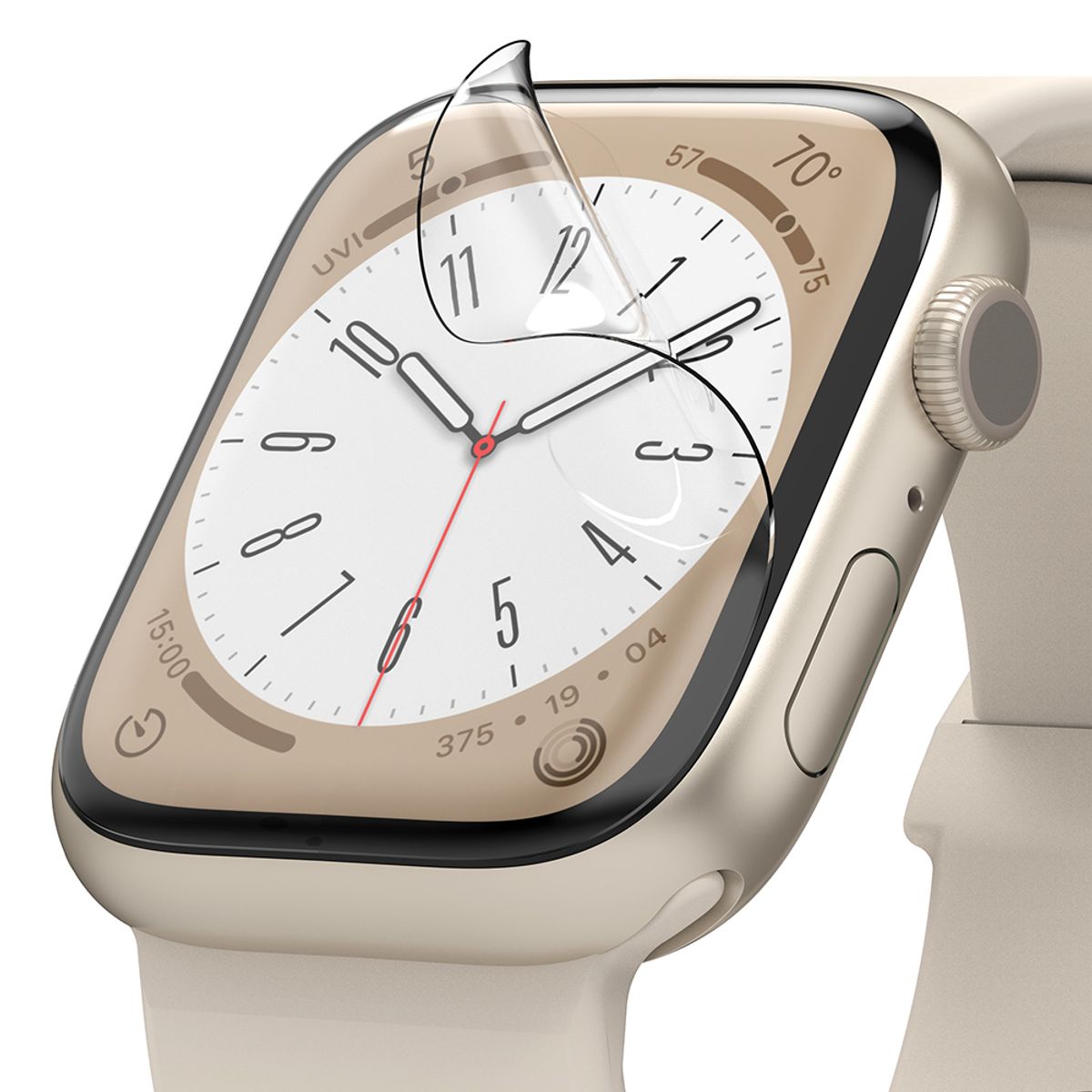 링케(RINGKE) 애플워치 9/8/7/4/5/6/SE2/SE1세대 41mm/40mm/44mm/45mm 호환 듀얼이지 액정보호필름 3매