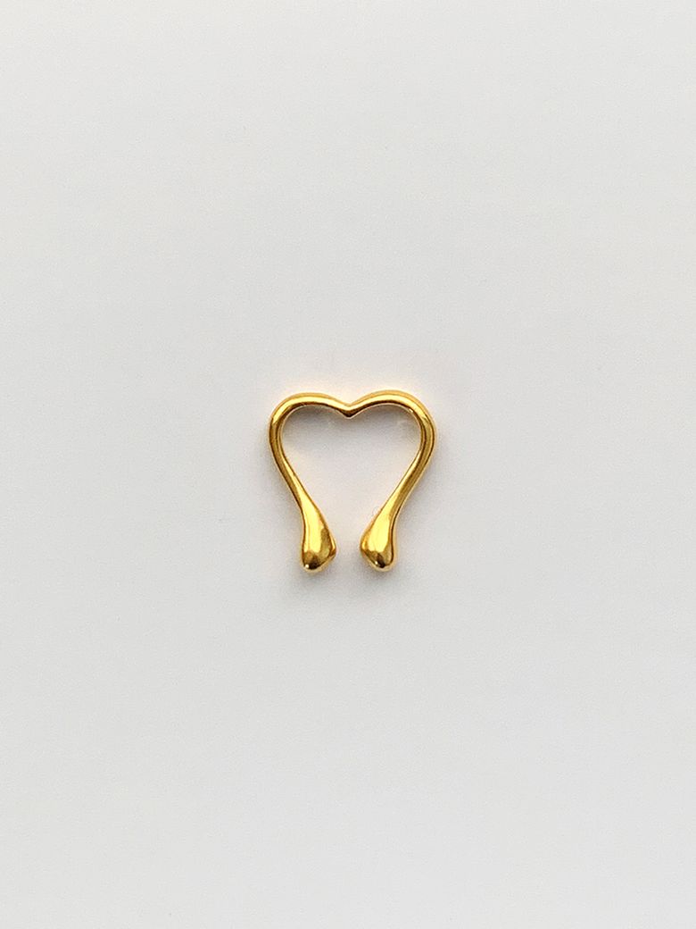 heart thin gold earcuff