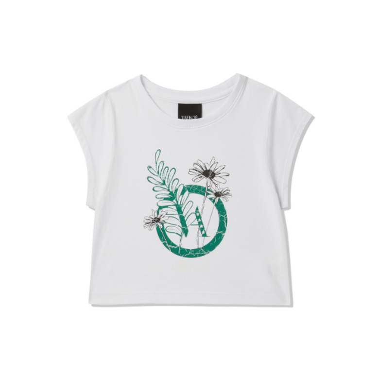 VA BOTANICAL CAP SLEEVE T-SHIRT_WHITE