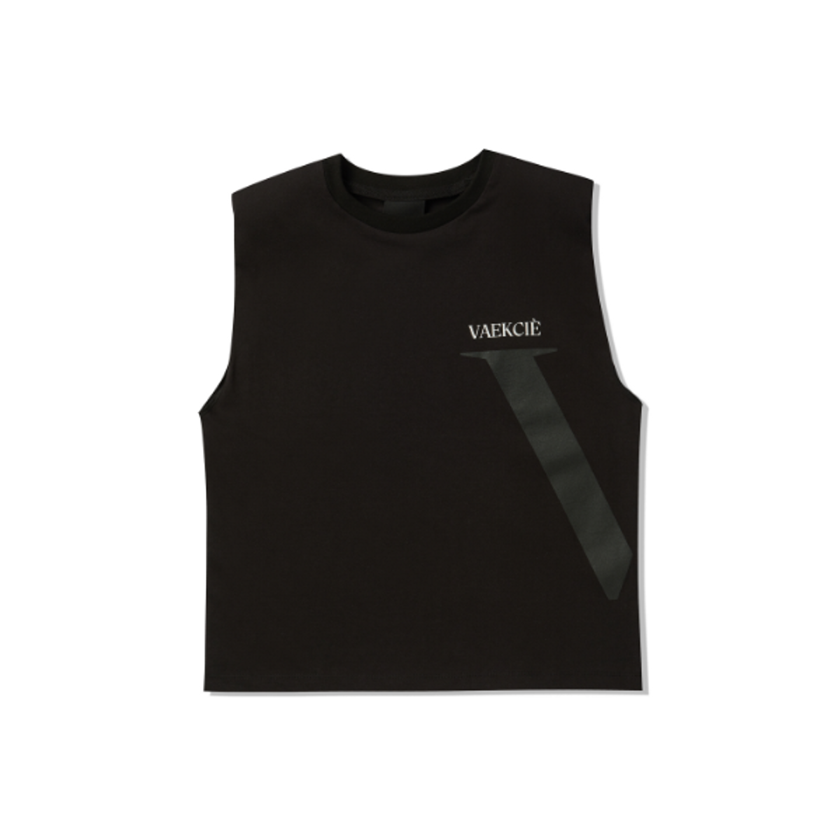 백씨(VAEKCIE) PADDED SHOULDER LOGO SLEEVELESS_BLACK