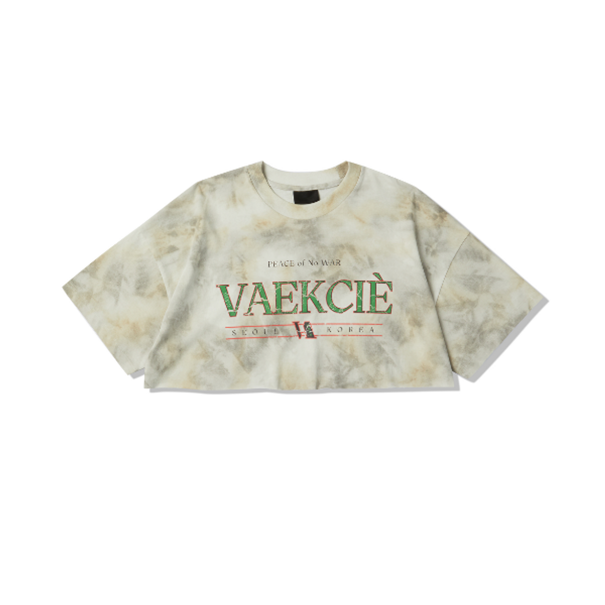 백씨(VAEKCIE) TIEDYE LOGO GRAPHIC CROP T-SHIRT_BEIGE