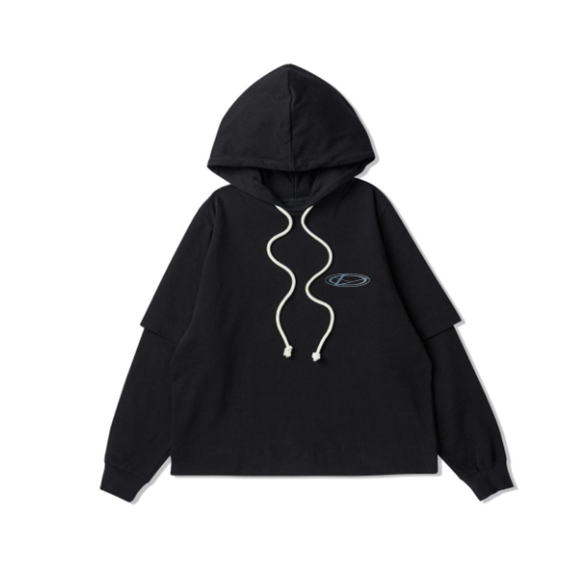 백씨(VAEKCIE) VA LAYERED HOODIE_BLACK