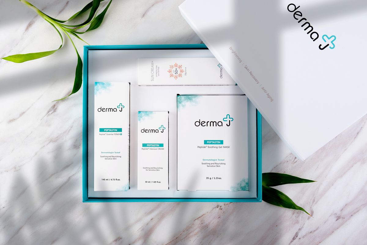 더마제이(DERMA J) 펩타스틴 기초화장품 선물세트 (토너,크림,마스크팩,선크림)