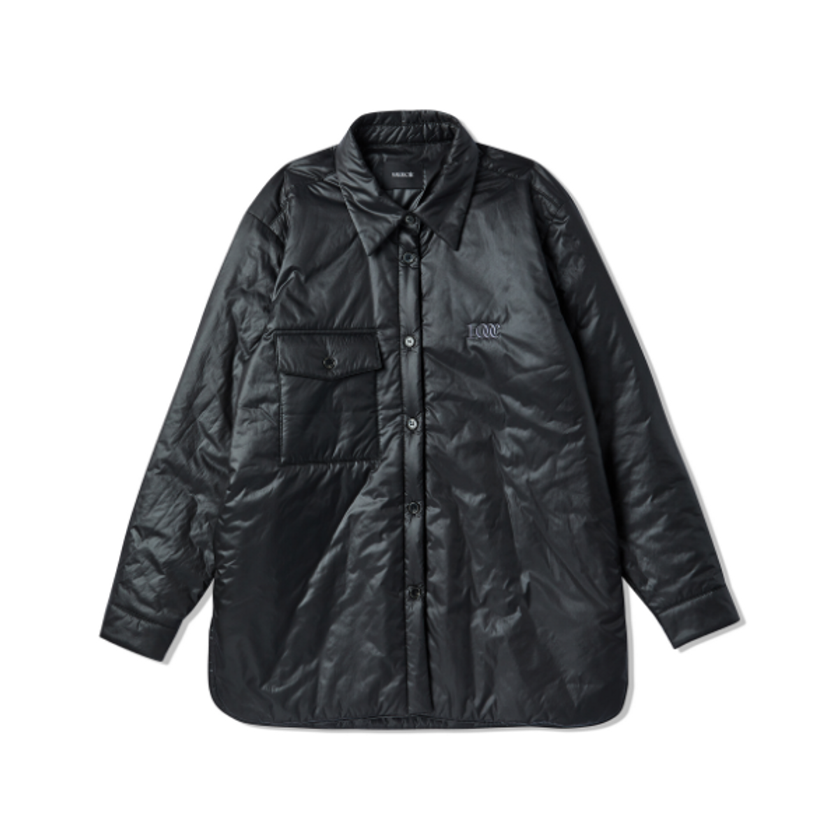 백씨(VAEKCIE) GLOSSY PADDED OUTER SHIRTS_BLACK