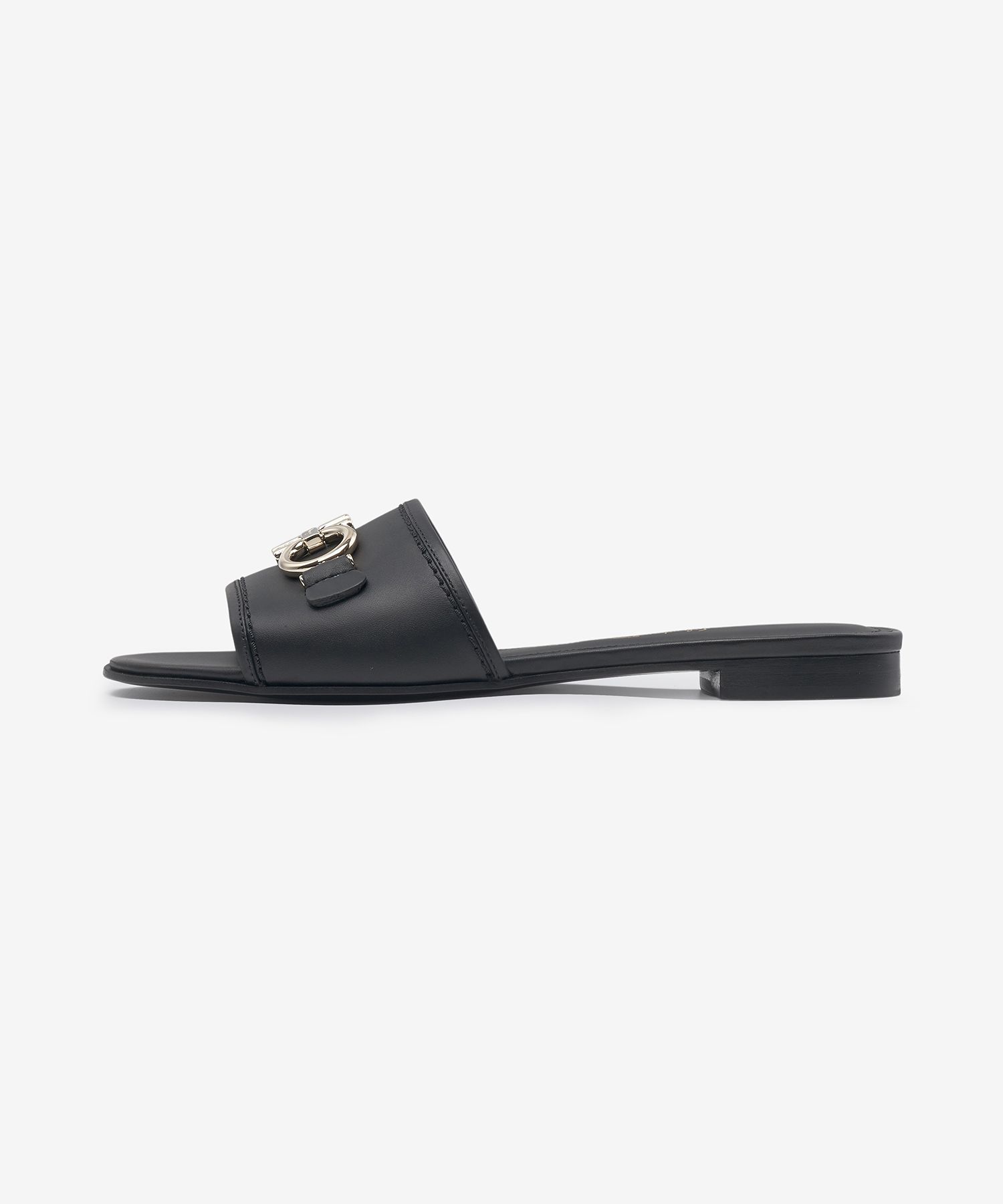 ★FERRAGAMO★ Gancini Rhodes Slide Black 01R221730192 01R221 Ferragamo Salvatore Ferragamo Black Gancini Rhodes Horsebit