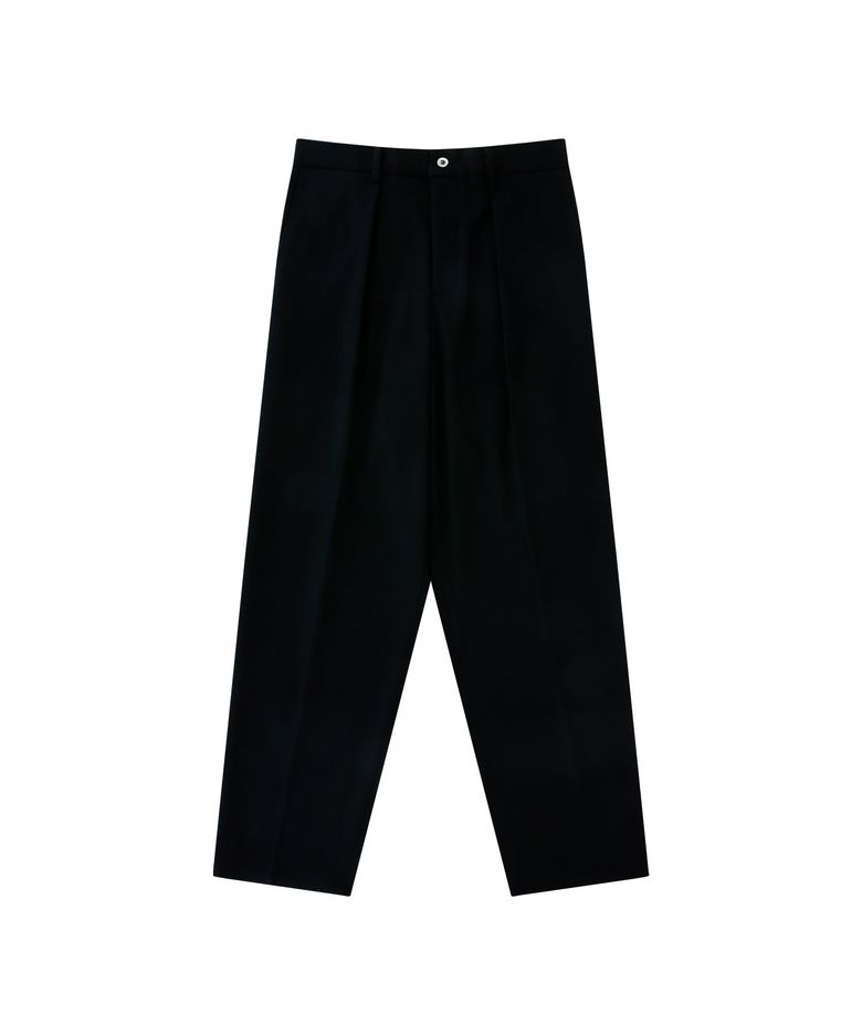 [Easy line] Wool Flannel banding pants (Black)