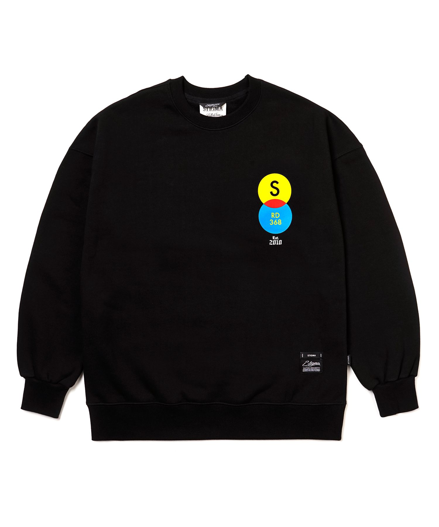 [ STIGMA ]★ 22 HALF COLOR OVERSIZED HEAVY SWEAT CREWNECK MUSINSA | STIGMA 22 TYPO OVERSIZED HEAVY SWEAT CREWNECK BLACK