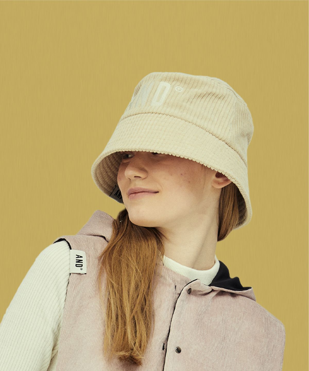 앤드 골프(AND GOLF) 3Way Corduroy Bucket Hat Ivory