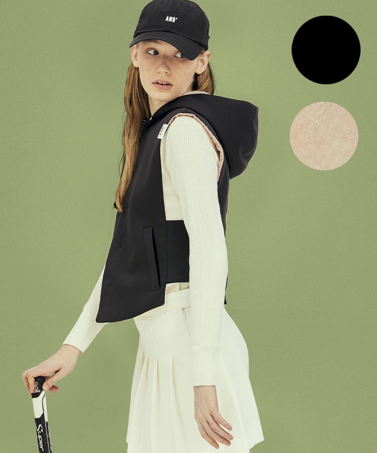 앤드 골프(AND GOLF) In AND Out Motion Vest Pink