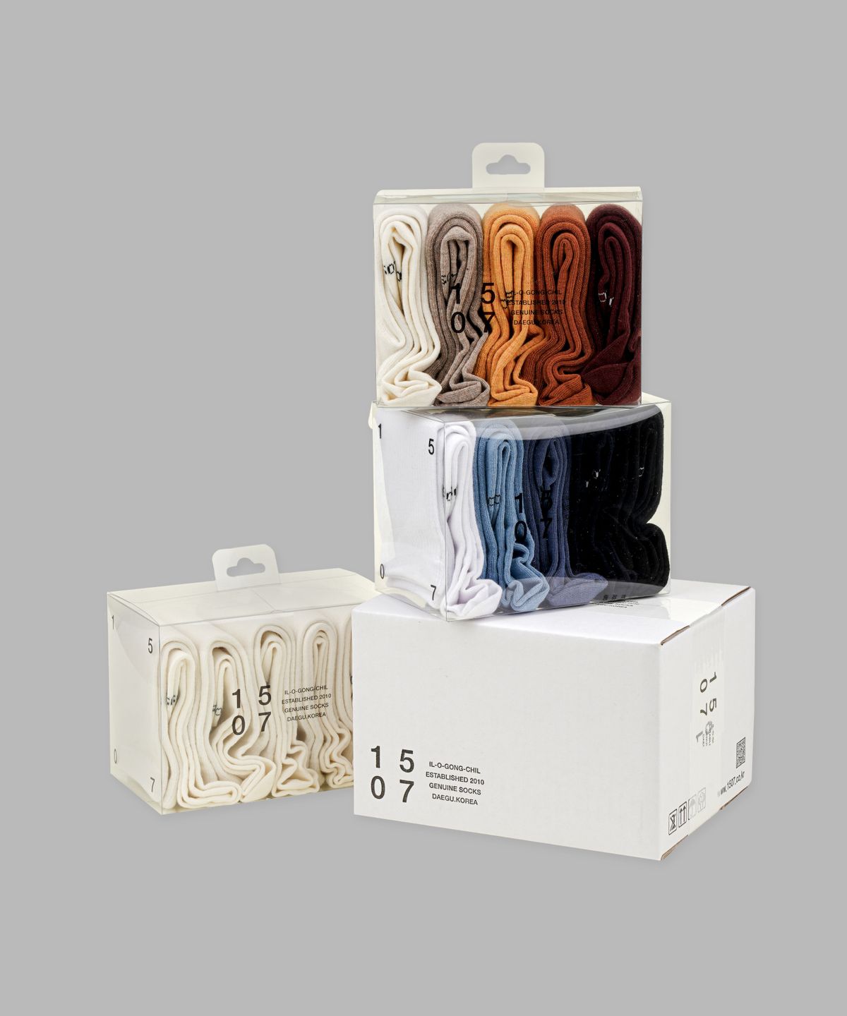 일오공칠(IL-O-GONG-CHIL) [5PACK] 1507 유니섹스 컬러 트라우져 삭스 - 기프트팩
