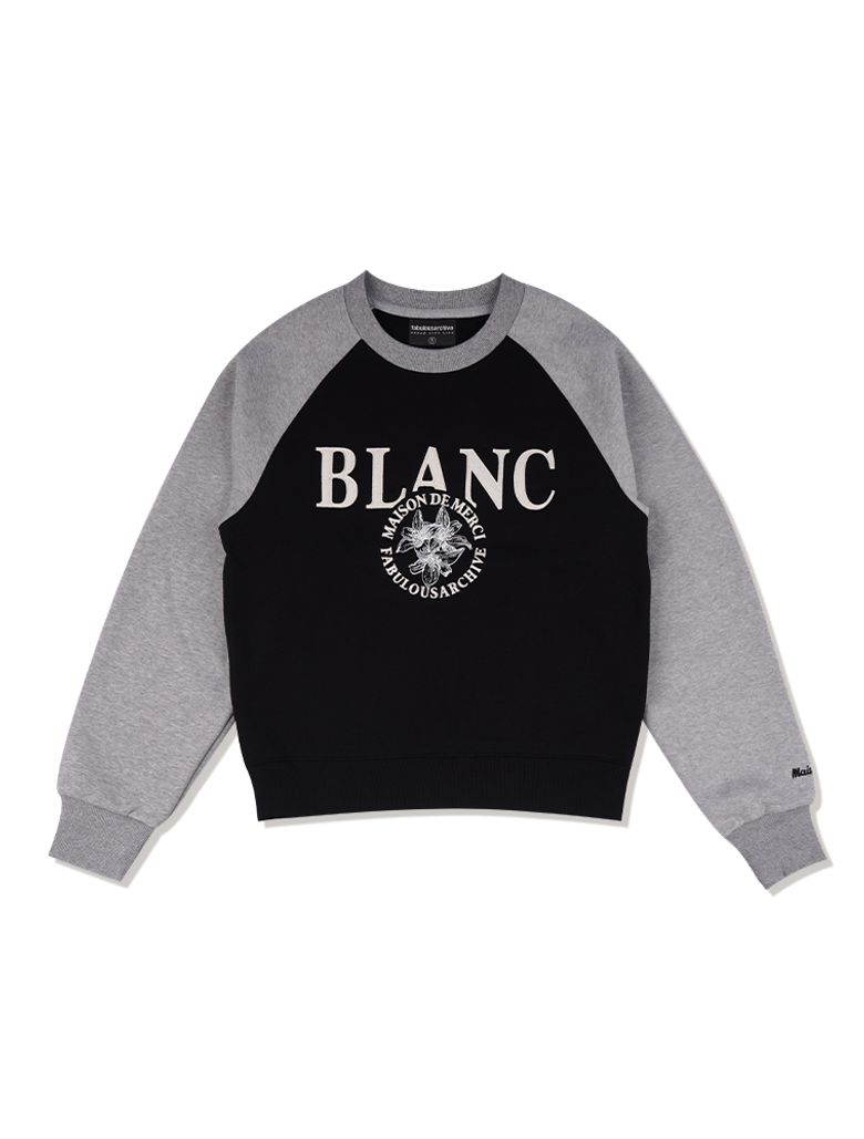 우먼즈 BLANC 크롭 맨투맨 블랙멜란그레이(FCC3TS447W)