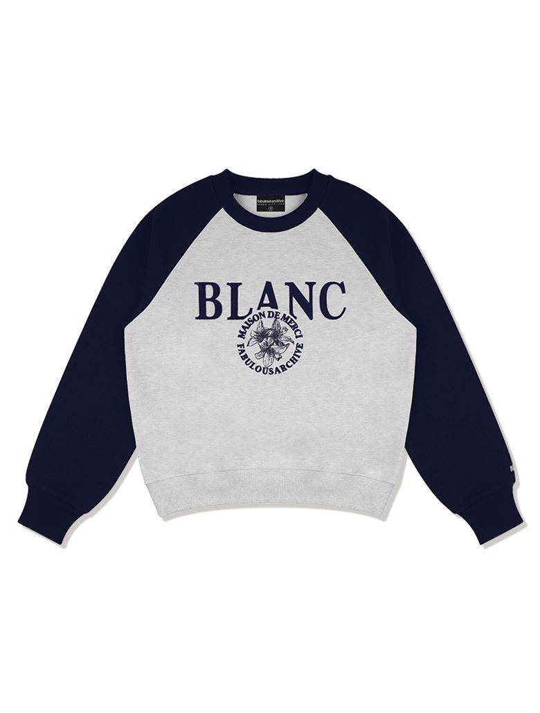 우먼즈 BLANC 크롭 맨투맨 애쉬그레이네이비(FCC3TS447W)