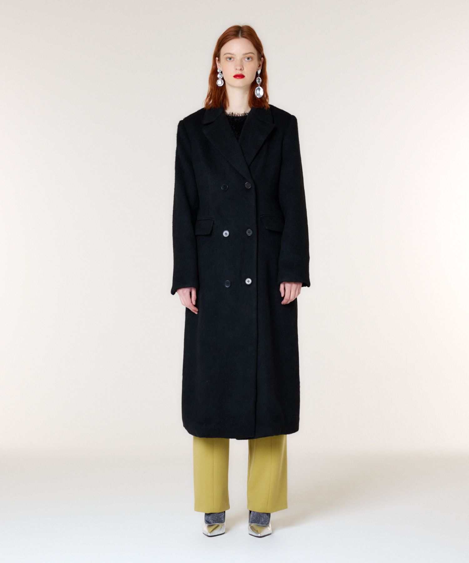 Anna Double Long Coat BLACK source detail 66