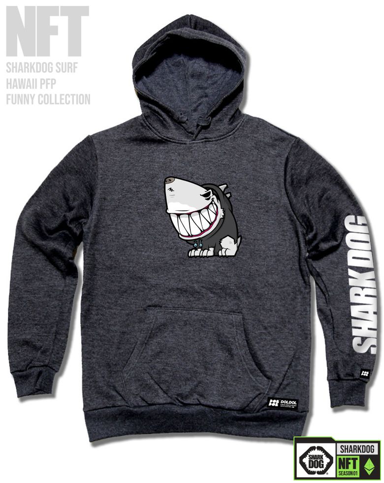 SHARK-DOG-HOODY-215 샤크독 서핑 하와이 NFT 캐릭터 그래픽 후드티 후디