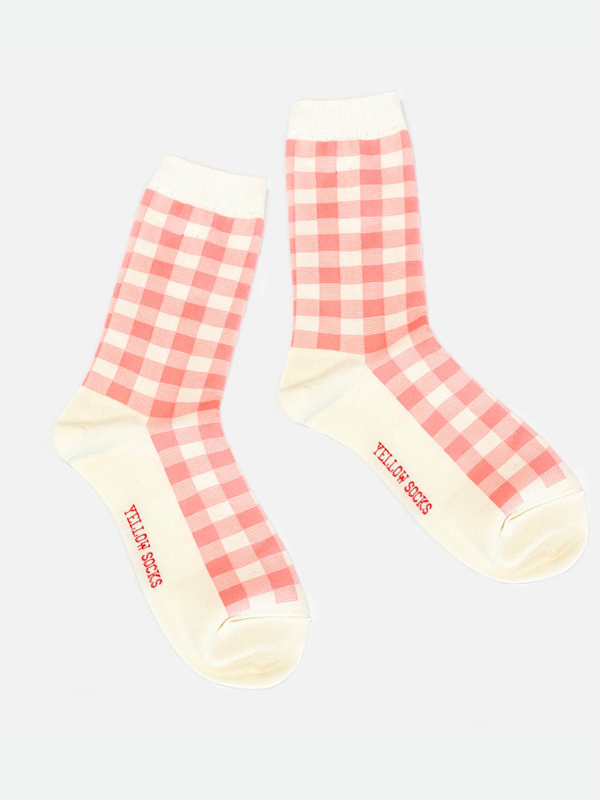 옐로우삭스(YELLOWSOCKS) 라인 체크 핑크