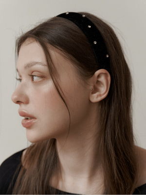 cubic point velvet head band