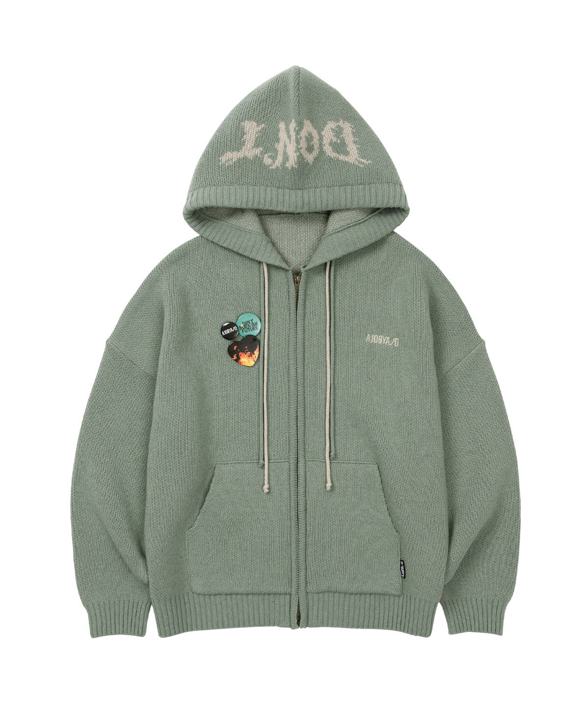 아조바이아조(AJOBYAJO) [PBA] DBOF Wool Knit Zip-Up Hoodie [MINT]