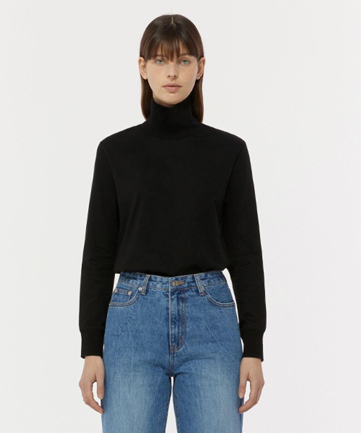 레이디 볼륨(LADY VOLUME) TURTLENECK SWEAT T-SHIRT_BLACK
