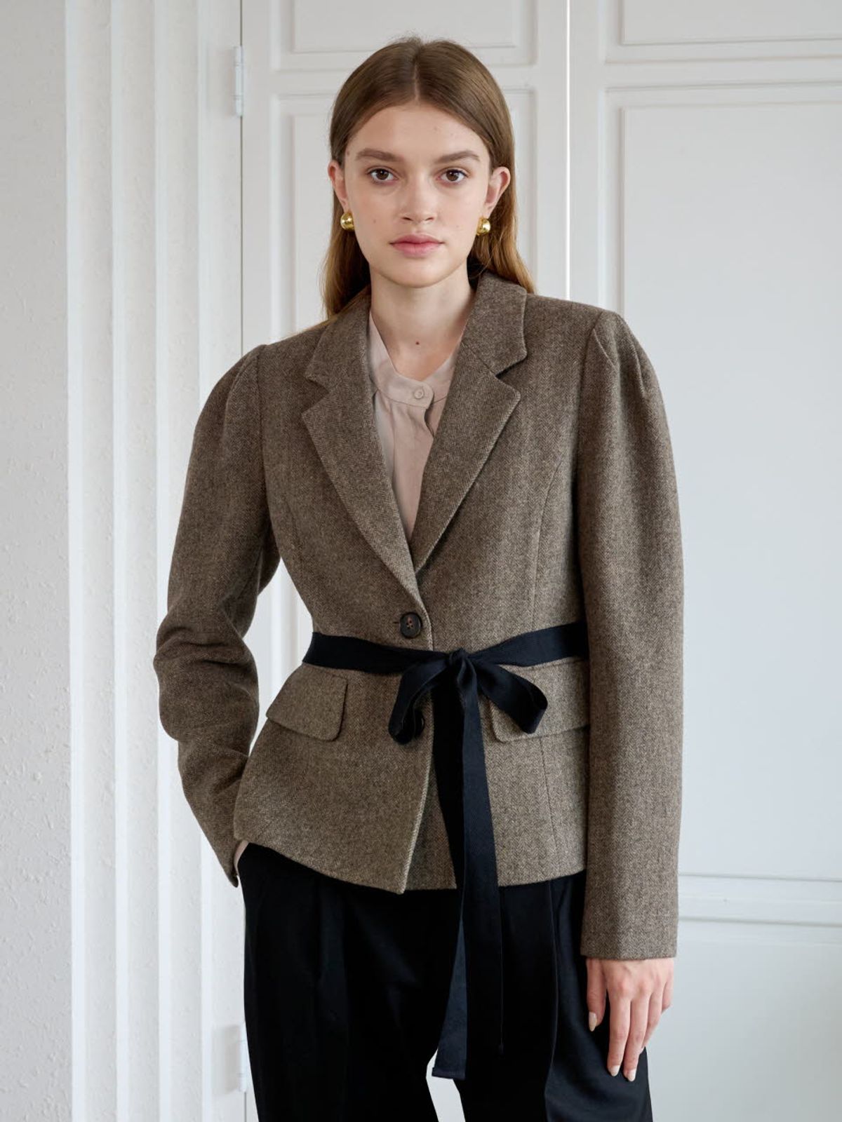 코엣(COETT) 100%울 헤링본 자켓 Wool Herringbone Jacket