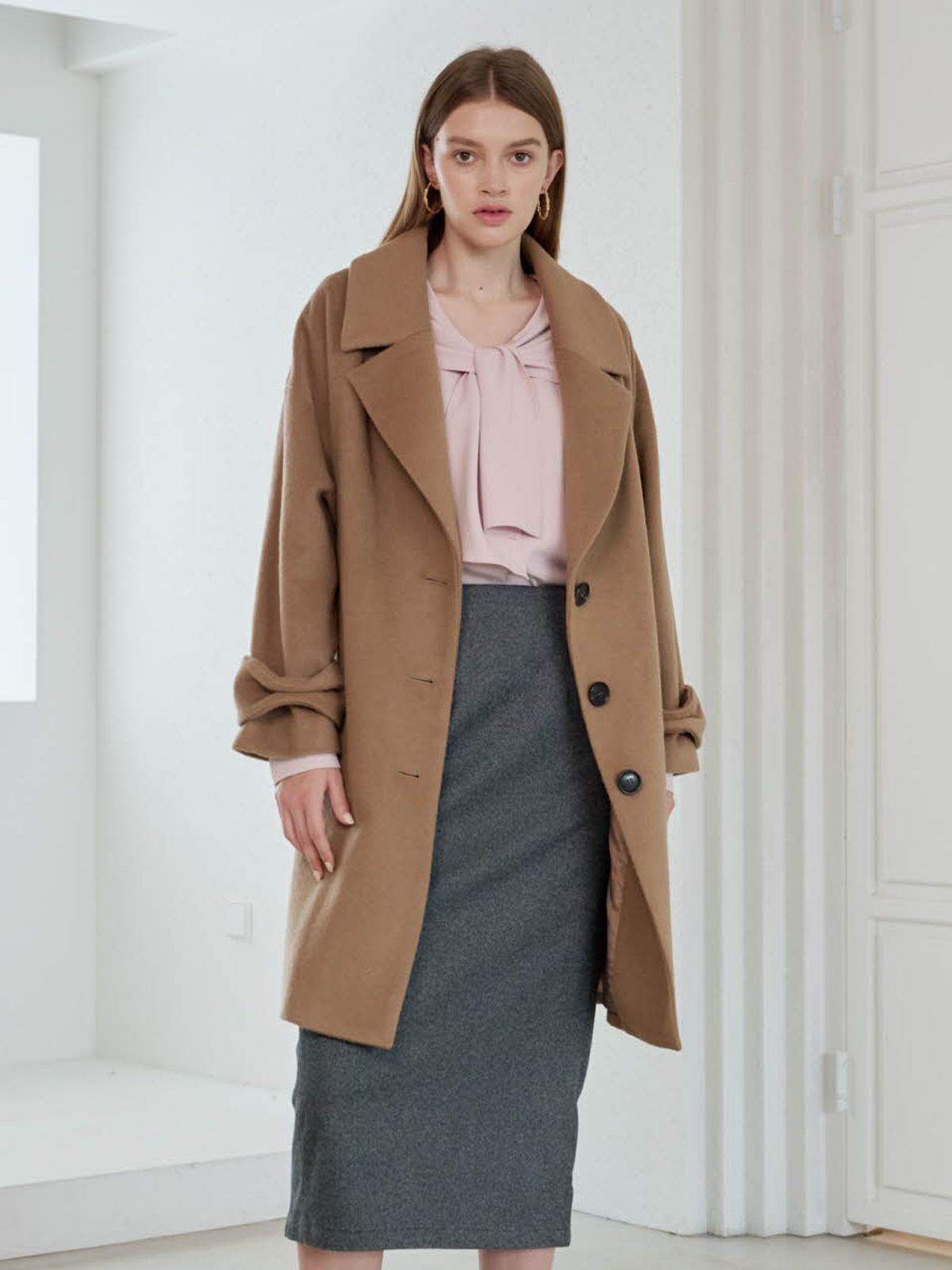 코엣(COETT) 울 리본 커프 코트 Wool Ribbon Cuff Coat_CAMEL