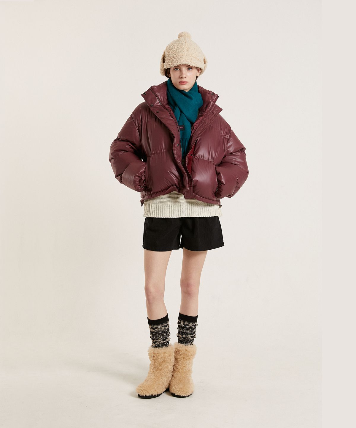 핑크파인애플(PINK PINEAPPLE) AIR POCKET JUMPER_BURGUNDY