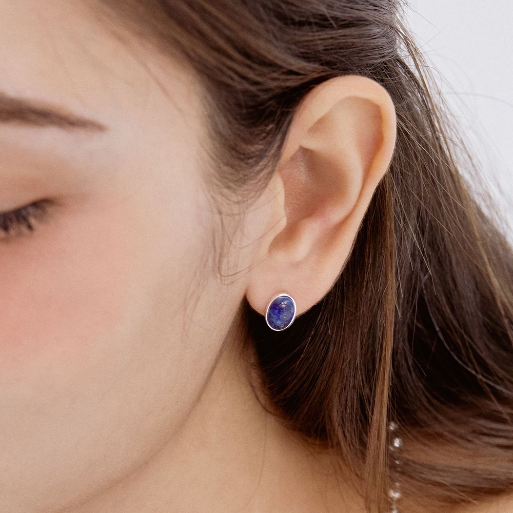 イヤリング TATIANA SILVER925 Colored Bean Gemstone Earring EC1921 타티아나 주얼리 - (SILVER925) Colored Bean Gemstone Earring