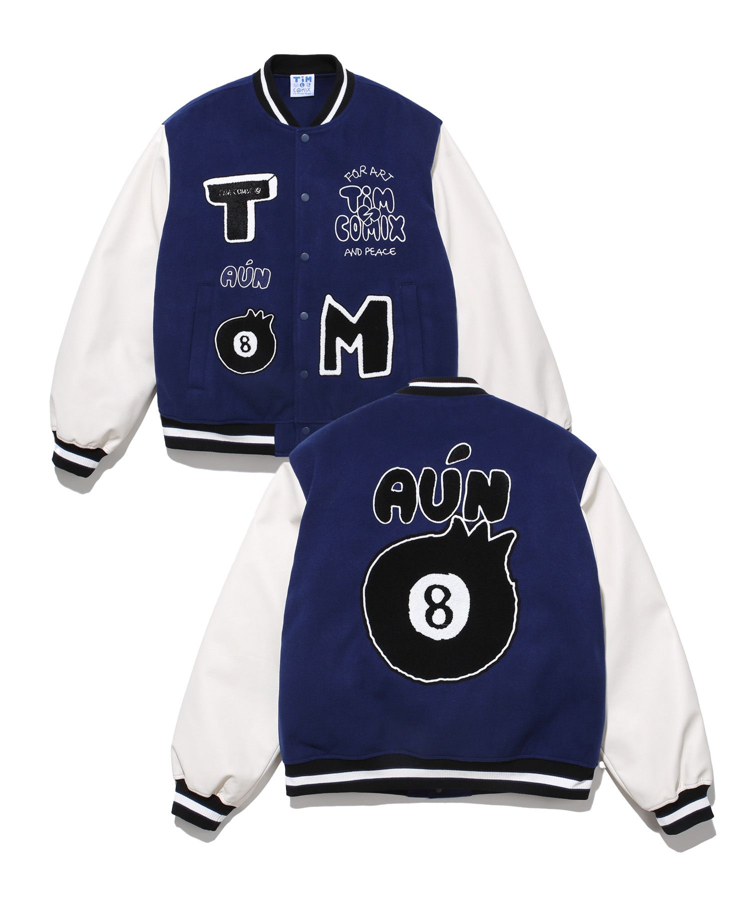MUSINSA公式 | TIMCOMIX 8 BALL VARSITY JACKET NAVY