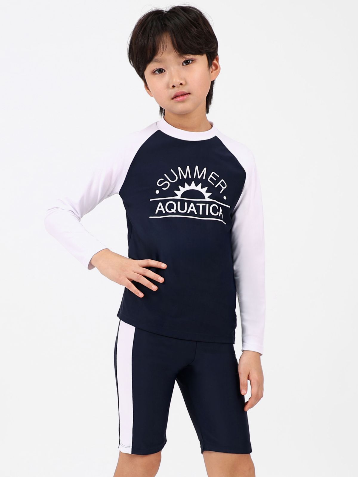 아쿠아티카 키즈(AQUATICA KIDS) 아동 래쉬가드 AQA311 스판수모3종세트