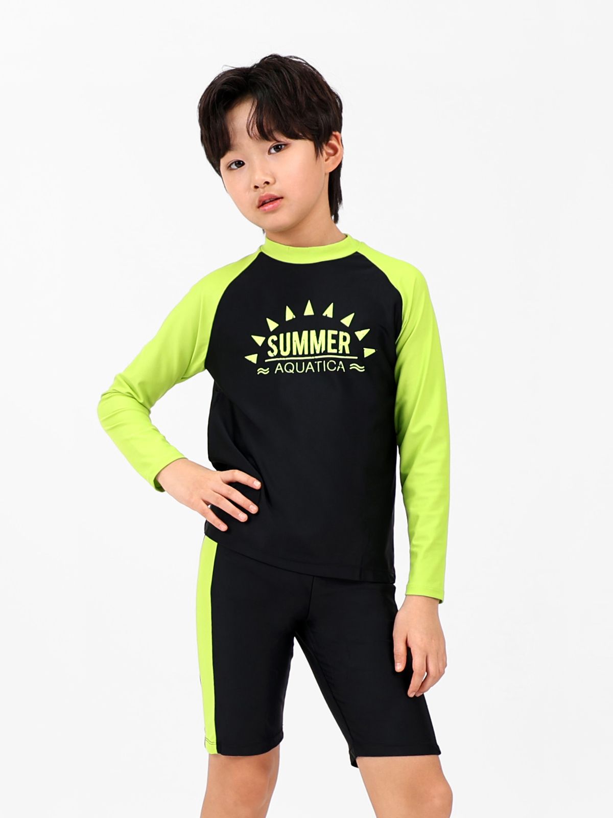 아쿠아티카 키즈(AQUATICA KIDS) 아동 래쉬가드 AQA313 스판수모3종세트