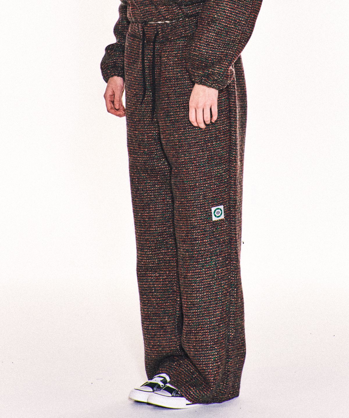 프리키쉬빌딩(FREAKISH BUILDING) AVRIL TWEED WIDE LONG PANTS (GREEN)