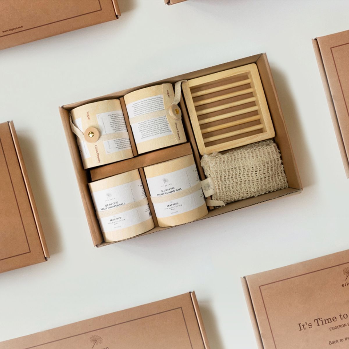 에리제론(ERIGERON) 올인원 비건 샴푸볼 자작나무 패키지 선물세트