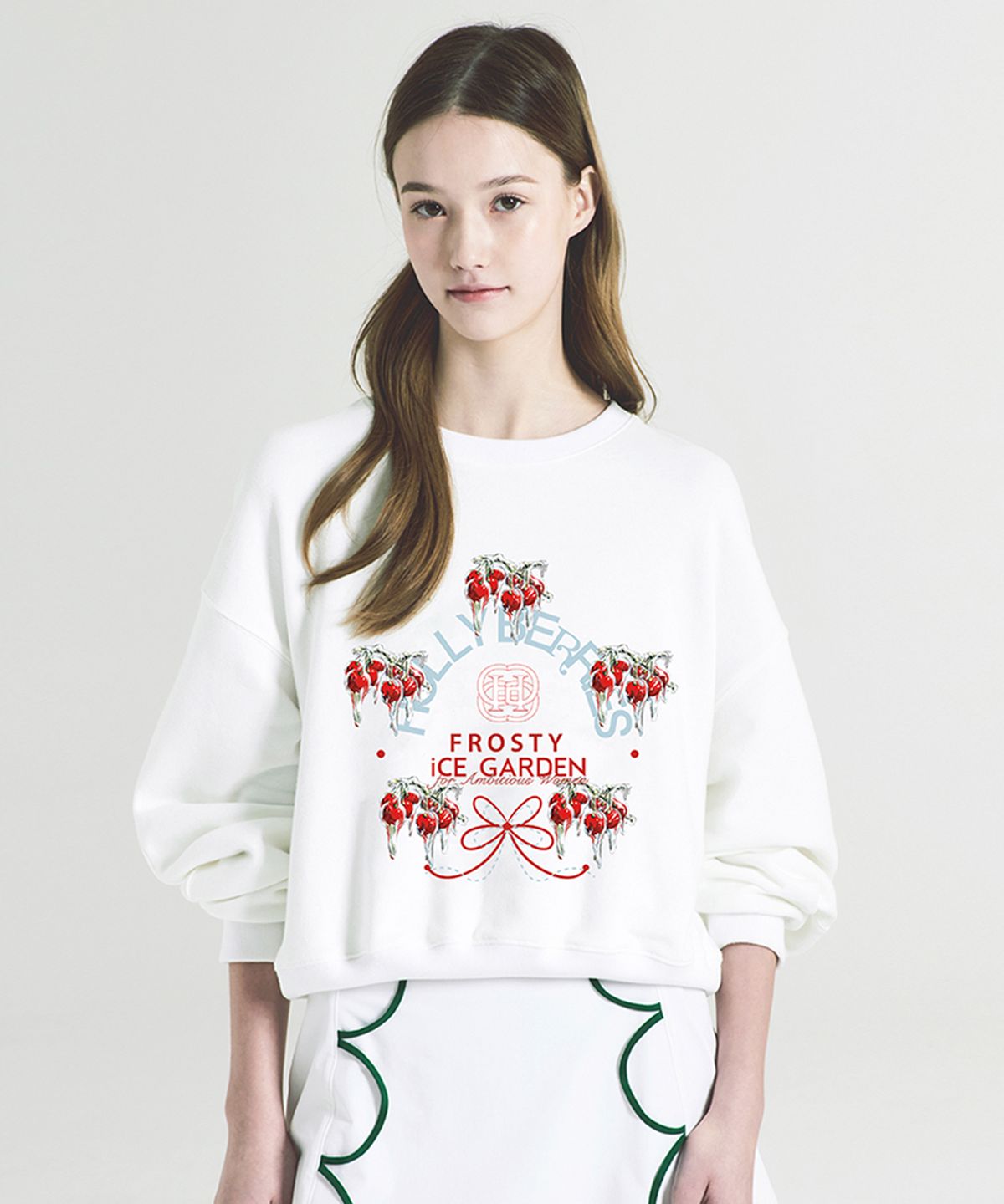 아이스가든에이오공팔(ICE GARDEN A.508) Frosty Hollyberries Print Sweatshirt